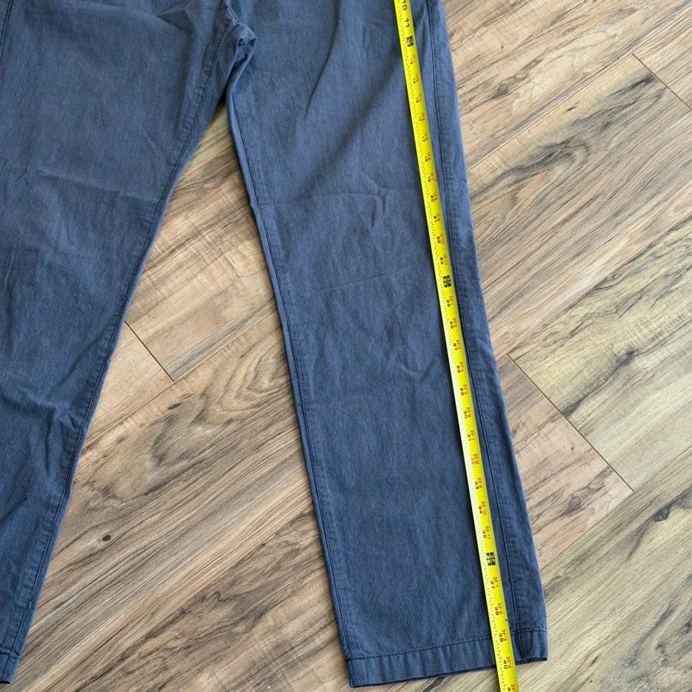Banana Republic Kentfield Pant Mens 33x32 Navy Blue Pinstripe 100% Cotton Chino